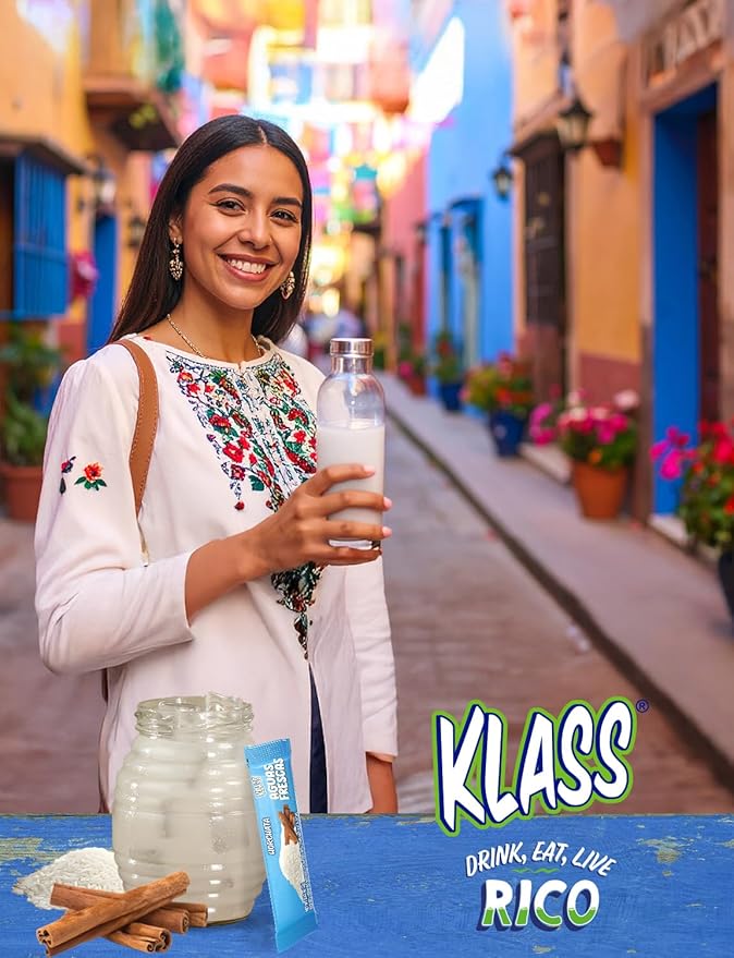 Klass Aguas Frescas | Drink Mix Packets | Horchata Flavored | Sugar Free On-The-Go Packets, Low Calorie (40 Count Powder Stick Packs)