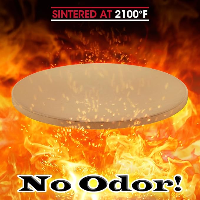 Unicook Round Pizza Stone 12 Inch, Cordierite Bread Baking Stone for Oven and Grill, Thermal Shock Resistant, Including Dough Scraper