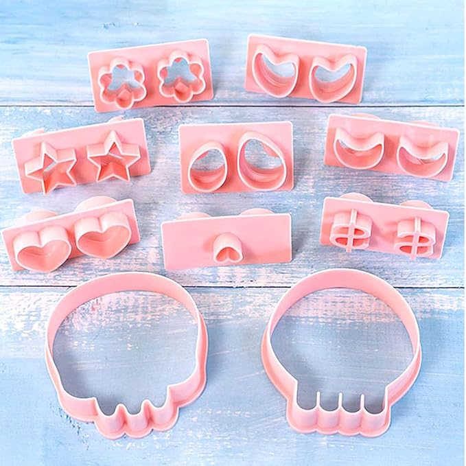 Mini Skull Cookie Cutter Set, Interchangeable DIY Halloween & Día de los Muertos Biscuit Stamps, 3D Raised Design Molds for Cookie Decorating, Cupcakes, Day of the Dead Pastries & Party Treats