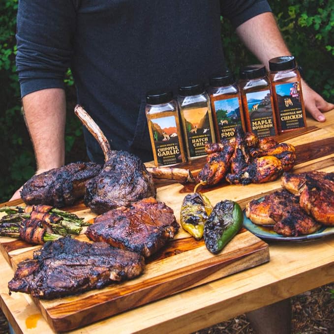 Spiceology & Derek Wolf - Maple Bourbon Seasoning - Sweet & Smoky Barbeque Rubs, Seasonings and Spice Blends - Use On: Ribs, Pork Shoulder, Beef, Bacon, Chicken Wings, Popcorn, Scallops or Duck Breast - 4.2 oz