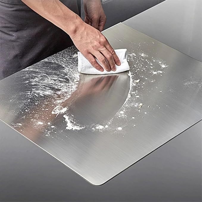 Stainless Steel Cutting Boards for Kitchen,Baking Board,Pastry Board,kneading Panel - Suitable for Cutting Vegetables, Fruits, Meat,bread - Easy To Clean and Store (60x40cm/23.6x15.7in)
