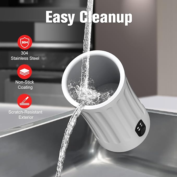 Electric Milk Frother, 4-in-1 Milk Steamer and Frother, 8.1oz/240ml Automatic Warm and Cold Foam Maker, Auto Shut-Off Frother for Coffee, Latte, Cappuccino, Macchiato(White)