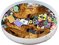 Resin Mold Large Round Deep -Kalinta 20inch Reusable Epoxy Round Molds for Resin Clock, Serving Tray Board, End Table，Floral Preservation Bouquet