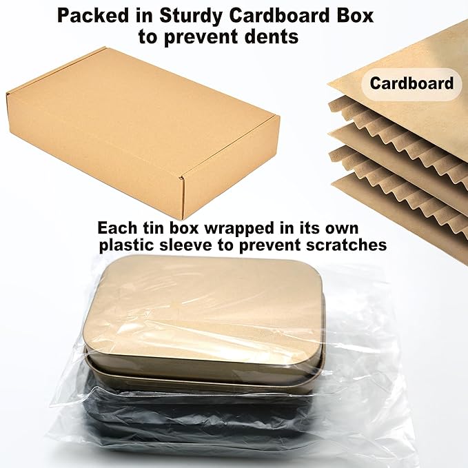 Small Metal Box With Lid-Cookie Tins Metal Tins With Lids Lens Wipes Storage Container Mini Portable Box,Empty Hinged Tin,For Organize Mint Candy Jar,Sewing (Rose Gold, 6 Pcs 3.7" x 2.4" x 0.8")