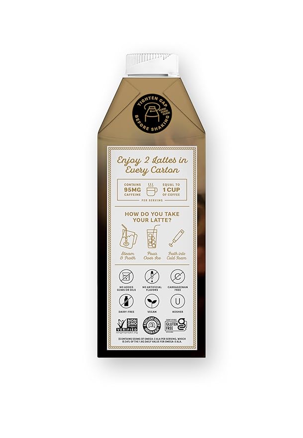 Elmhurst 1925 Maple Walnut Latte – Plant-Based, Vegan, Dairy-Free Plant Milk Latte Made of Walnut Milk, Cold Brew Premium Arabica with 95mg Caffeine & Real Maple & Brown Sugar – 25.4oz (Pack of 6)