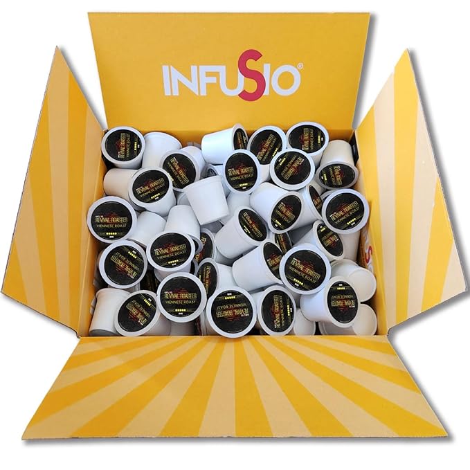 InfuSio Coffee Pods – 96 Count, Viennese Roast (Dark Roast Coffee) Single Serve Coffee Pods for Keurig K Cup® Brewers, Compatible with Keurig 2.0 Brewers