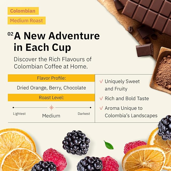 Colombian Medellín Whole Bean Coffee - Single Origin Medium Roast Coffee Beans, Freshly Roasted To Order Organic Specialty Coffee Beans, Specialty Grade, Fair Trade and Non-GMO, Chocolate & Berry Notes - 12 oz