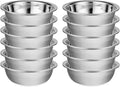 12 Pack 8.66 x 2.64 Inch Stainless Steel Mixing Bowls for Bulk Food Prep with Nesting Design for Hotel Restaurant and Home Kitchen Cooking in Silver