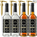 NEW Vanilla & Caramel Coffee Syrup, 2 Bottles each (25.4oz)*Includes 4 Coffee Syrup Dispensers*Flavoring Syrups for Coffee, Tea and Espresso