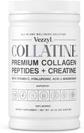 Collatine - Premium Collagen Peptides + Creatine with Vitamin C, Hyaluronic Acid and Magnesium for Skin, Hair, Nails, Bone & Joint, Muscle, Immune and Cognitive Aid (.55 LB (250 G/8.8 OZ)