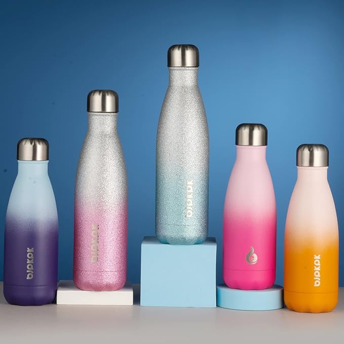 BJPKPK Insulated Water Bottle 12oz Stainless Steel Water Bottles For Travel Keep Cold And Hot,White