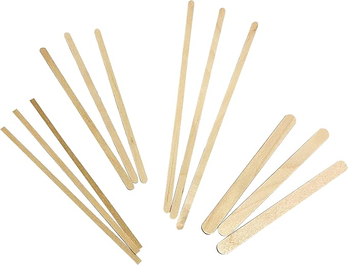 2000 Count | KingSeal Natural Birch Wood Coffee Beverage Stirrers, Stir Sticks, Waxing Sticks, Popsicle Sticks, 4.5 Inches, Round End - 2 Boxes x 1000 Stirrers