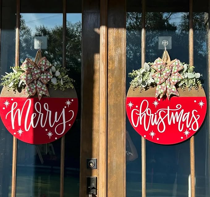 Large Christmas Stencils 12” Christmas Stencil for Painting on Wood Holiday Stencils for Crafts Reusable Merry Christmas Drawing Templates for Door Hanger Porch Wreath Doormat Decor