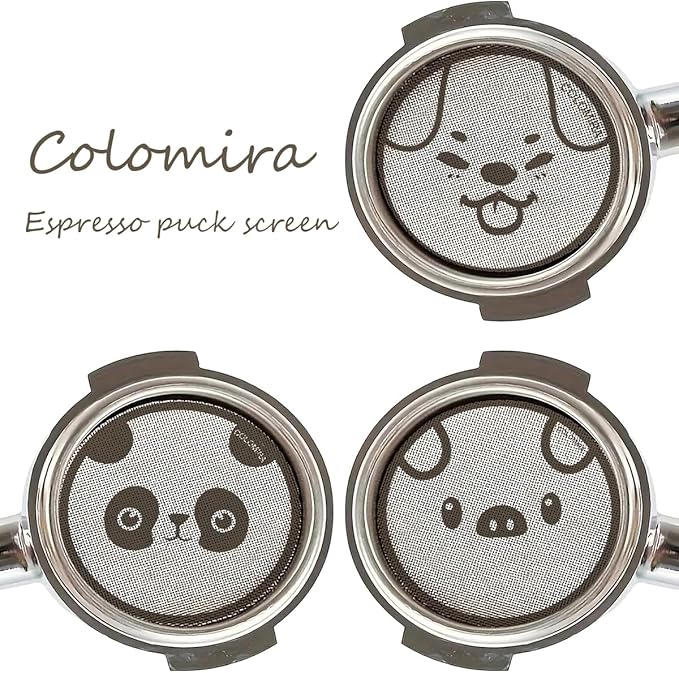 51mm Espresso Puck Screen 3-Pack, Lower Shower Screen, Metal Coffee Reusable Filter for Espresso Portafilter Basket, 1.7 Thickness(Cute Animal)