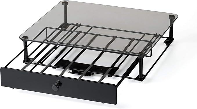 Nifty Rolling Coffee Pod Drawer – Tempered Glass, Black, Compatible with K-Cups, 36 Pod Pack Holder, Compact Under Coffee Pot Storage Drawer, Slim Home Kitchen Counter Organizer