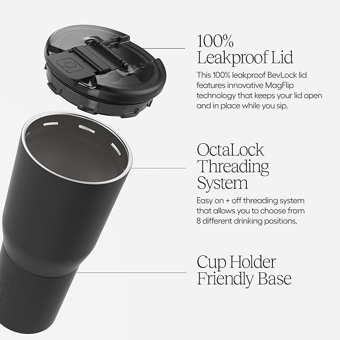 BrüMate Nav 25oz 100% Leak Proof Insulated Travel Tumbler with Magnetic BevLock™ Lid - Double Wall Cup-Holder Friendly Stainless Steel Mug (Prickly Pear)