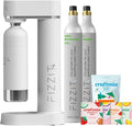 FIZZIT Fizz & Flavor Power Bundle | Soda Maker with 12-Flavor Drink Mix Variety Pack & 2 CO? Cylinders | Customizable Carbonation, Eco-Friendly, No Electricity Needed