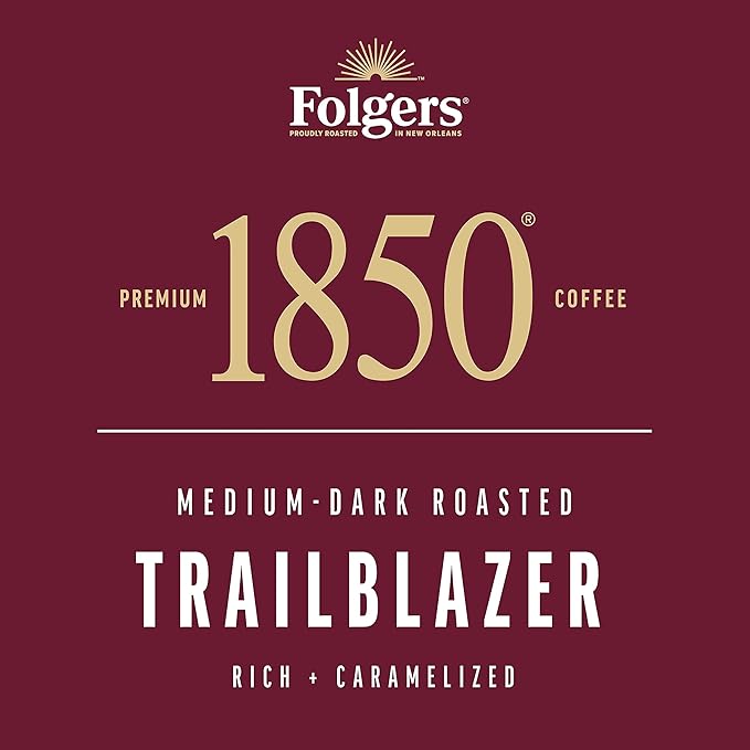 Folgers 1850 Trailblazer Medium-Dark Roast Ground Coffee, 12 Ounce (Pack of 6)