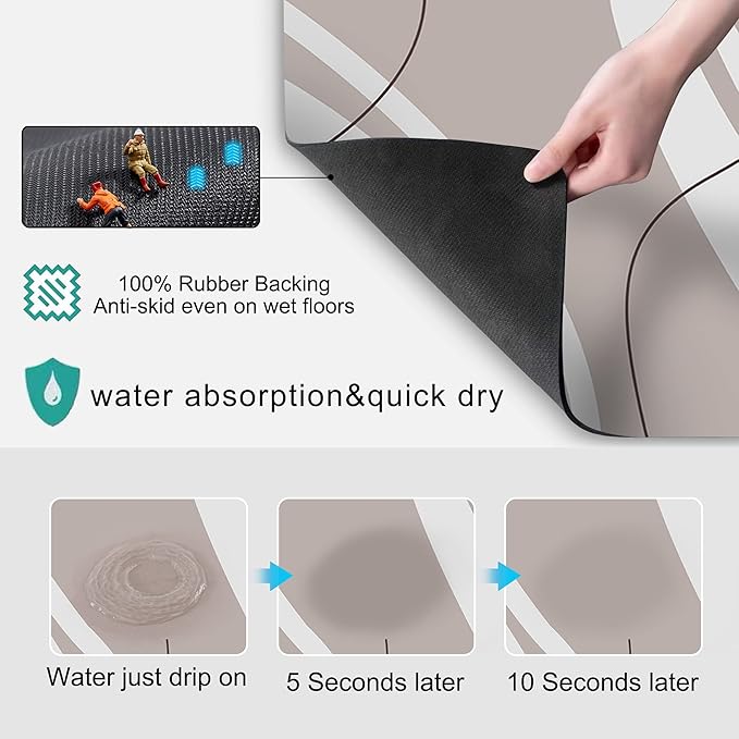 Golener Bar Mat Spill Mat,Counter Protector Absorbent Coffee Maker Spill Mat Under Espresso Maker rug,Heat Resistant Tamping Mat Protects Against Spills Water Proof Kitchen Decor,Use as Cup Mat