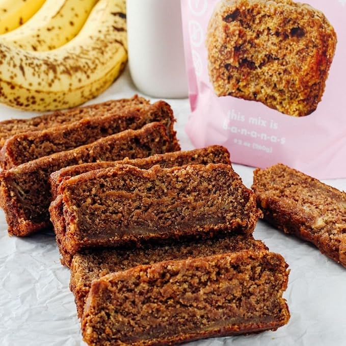 GoNanas Original Oat Flour Banana Bread Mix, Suitable for Plant Based Vegan Diets, Gluten Free Dairy Free Snacks, Healthy Snacks For Adults, Muffin Mix, Nut Free, Cupcakes Dessert, NON-GMO, 4pk