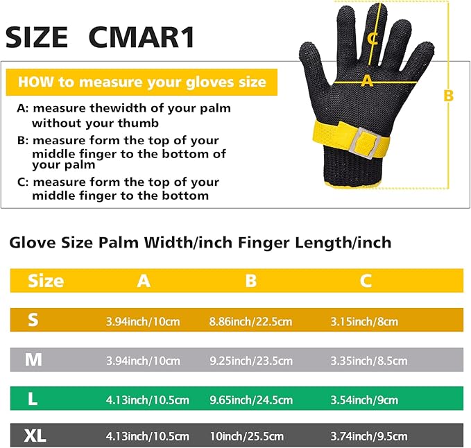 Schwer ANSI A9 Cut Resistant Glove, Food Grade Stainless Steel Wire Mesh Gloves, Cutting Gloves for kitchen Mandoline Slicing Butcher Meat Cutting Oyster Shucking Fish Fillet, Non-PFAS（M, 1 PCS）
