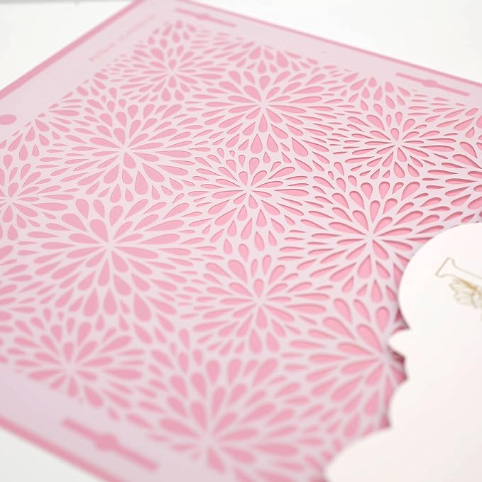 Cake Decorating Stencil for Tall Buttercream Cake, Royal Icing, Ganache, Paint, Airbrush (KRISAN)