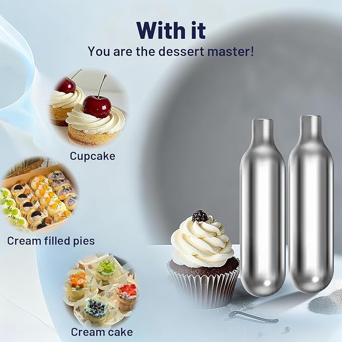 Whipped Cream Chargers, 8g Whip Cream Charger Cylinder Food Grade Original Flavor With Long Shelf Life, Perfect for Desserts, Cake, Beverages and Gourmet Dishess, Whipped Cream Chargers 8g