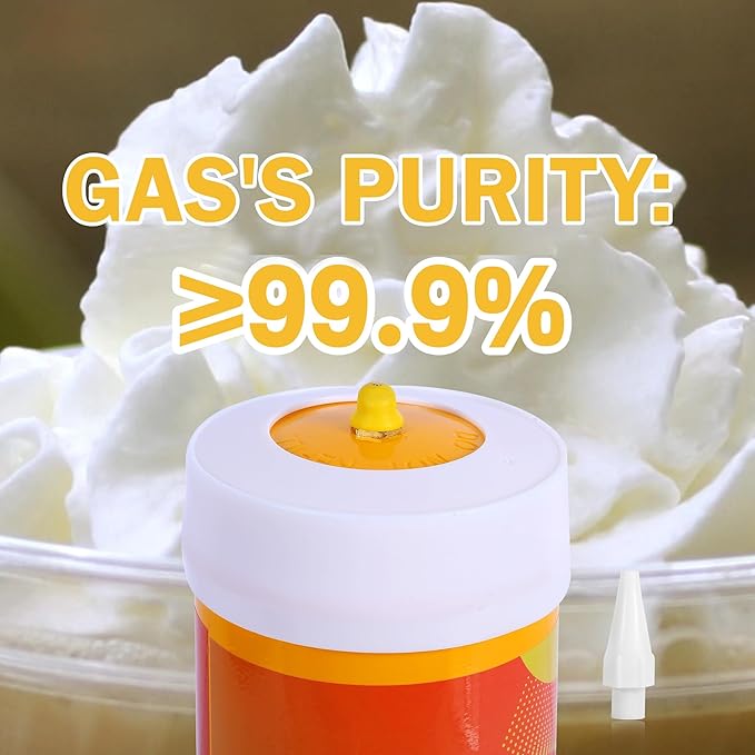 Yummy Original Flavor Whip 2050G Whipped Cream Charger Whipped Cream Dispenser Food Grade Tank with nozzle (2 Cylinders)