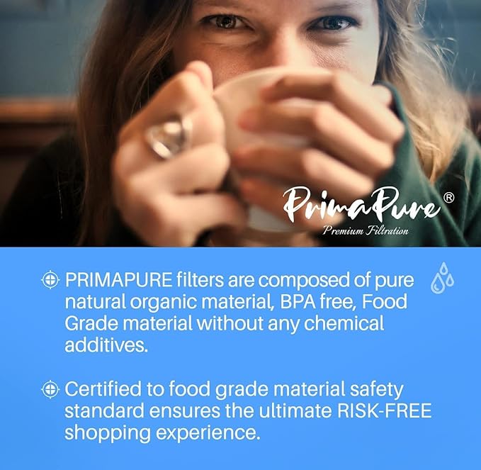 2-Pack PrimaPure Coffee Machine Water Filter Replacement for Jura Clearyl Blue 71445, 67879, ENA3, ENA5, J6, J9, J95 Certified To NSF/ANSI 42 by IAPMO R&T