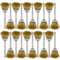 20PCS Brass Wire Brushes - Metal Rust Removal, Cleaning, and Polishing - 15mm Diameter, 1/8″ (3mm) Shaft - Removes Burrs, Dust, and Oxide Layer - Handles Rough Surfaces - Rotary Tool Accessories