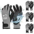 toolant 100% Waterproof Gloves Bulk Pack, 3 Pairs, Winter Work Gloves for Cold Temperature, Touchsreen, Warm Gloves for Freezer, Fishing and Gardening, With Grip, Grey, XX-Large