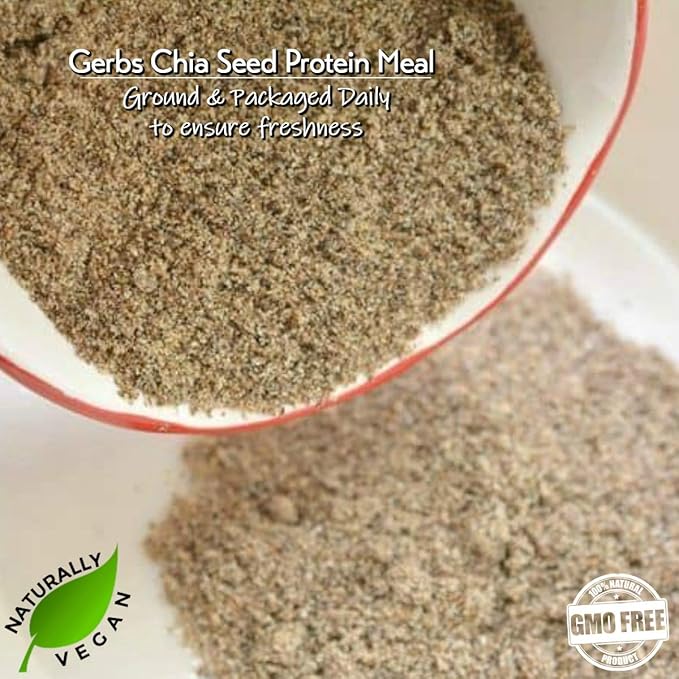 Ground Raw Chia Seed Meal by Gerbs - 4 LBS - Top 11 Food Allergen Free & Non GMO - Vegan & Kosher – Premium Full Oil Content Chia Protein Powder