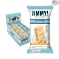 JiMMYBAR! - Golden Vanilla Cookies 'N Cream - 18g Protein Bars - Low 4g Sugar - 12 Count - Real Peanut Butter Base with Hand-Drizzled Chocolate 58g Protein Bar - Functional Meal Replacement Bars