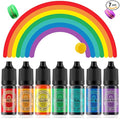 Cherrysea Food Coloring for Cake Decorating Rainbow Edible Food Dye for Baking Royal Icing Cookie Supplies Gluten Free 7x12ml Food Grade Liquid Food Color Kit, 0.4 Fl. Oz/Bottles