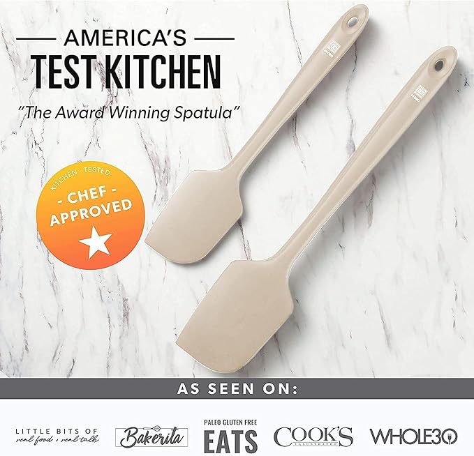 DI ORO Silicone Spatula - 600°F Heat-Resistant Rubber Kitchen Spatula for Baking, Scraping, & Mixing - BPA Free Nonstick Cookware Safe Flexible Utensil for Cooking - Dishwasher Safe (Clay)