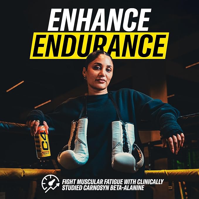 Cellucor C4 Carbonated Zero Sugar Energy Pre Workout Drink + Beta Alanine, (NEW) Sparkling Arctic Snow Cone, 16 Fl Oz, Pack of 12