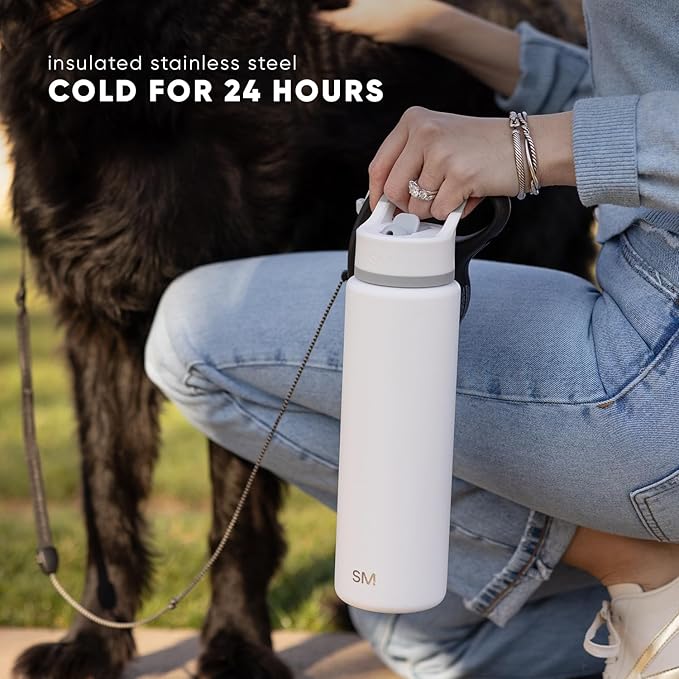Simple Modern Water Bottle with Straw Lid | Vacuum Insulated Stainless Steel Metal Thermos | Reusable Leak Proof BPA-Free Flask for Sports Gym | Summit Collection | 30oz, Malibu
