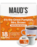 Maud's Pumpkin Spice Flavored Coffee Pods, 18 ct - 100% Arabica Medium Roast Coffee, Solar Energy Produced Recyclable Single Coffee Pods Compatible with Keurig K-Cup Brewers