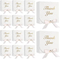 VGOODALL 20PCS Thank You Gift Boxes, 4.5x4.5x1.9Inches Mini Party Favor Boxes White Treat Bags with Bow Ribbon for Wedding Bridal Baby Shower Birthday Party