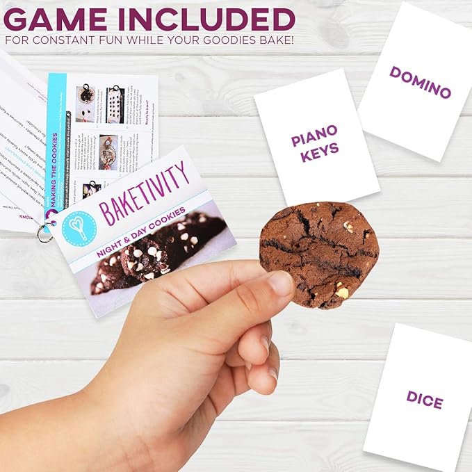 Baketivity Kids Baking DIY Activity Kit - Bake Delicious Chocolate Chunk Cookies with Pre-Measured Ingredients – Best Gift Idea for Boys and Girls Ages 6-12