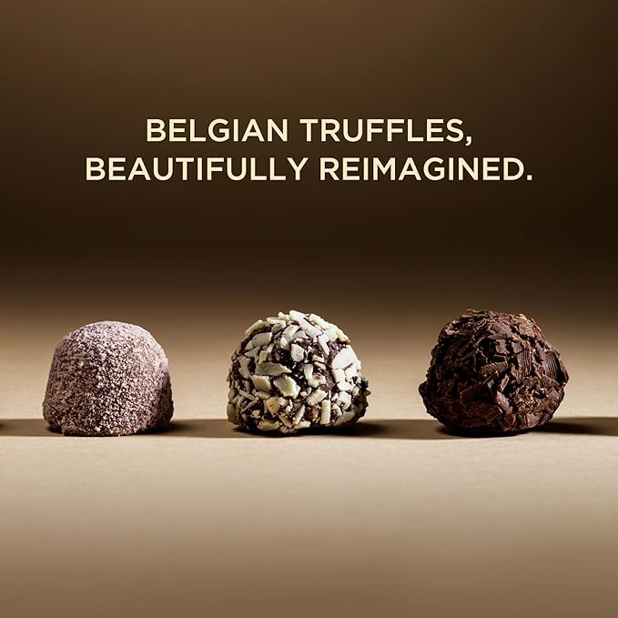 Godiva Signature Truffle Gift Box, Belgian Dark and Milk Chocolates with Ganache Center, Gourmet Gift for Birthdays, Holidays, Non-GMO & Kosher, 24 Pc