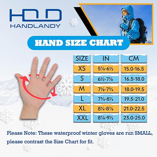 HANDLANDY Insulated Work Gloves Waterproof for Men Women, 3M Thinsulate Ski Gloves Winter Cold Weather Work Gloves Touchscreen (XSmall, White)