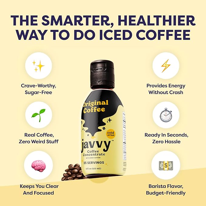 Javvy Coffee Concentrate - Cold Brew Coffee, Perfect for Hot or Iced Instant Coffees, Hot Drinks, Cold Brew Concentrate - Original & Mocha