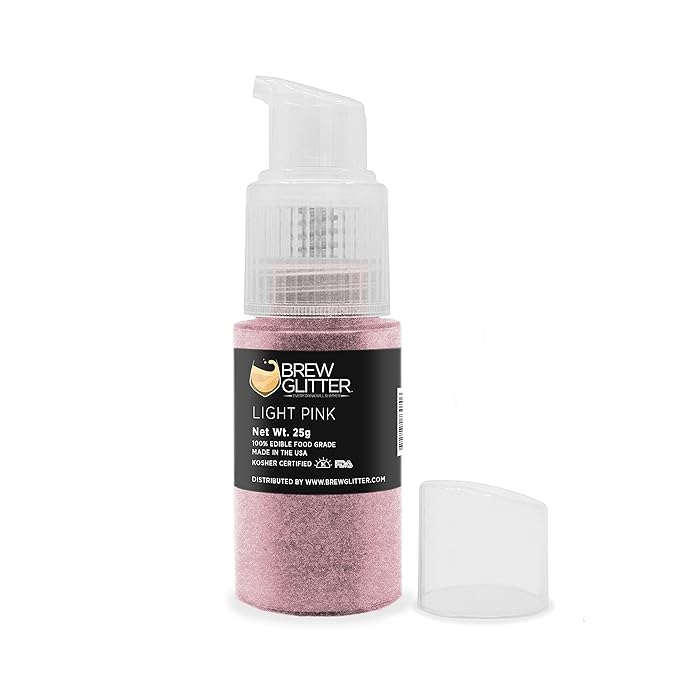 Bakell's Light Pink Brew Glitter Spray Pump (25 gram, 1x Unit) | Edible Glitter for Cocktails, Mocktails and Beverages