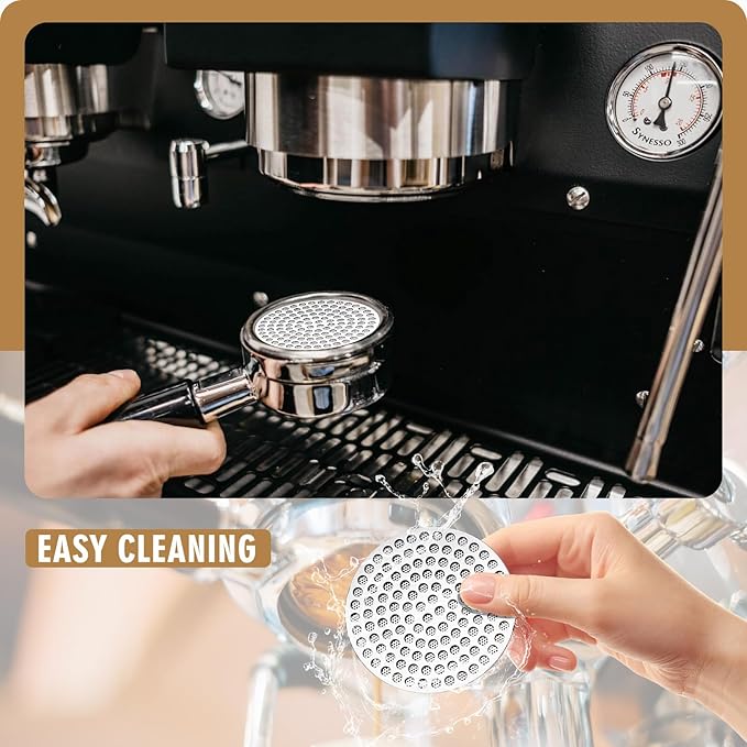 53.35mm Espresso Puck Screen, Stainless Steel Reusable Espresso Filters, 150μm, Bottomless Portafilter Filter Accessories for Espresso Portafilter Filter Basket