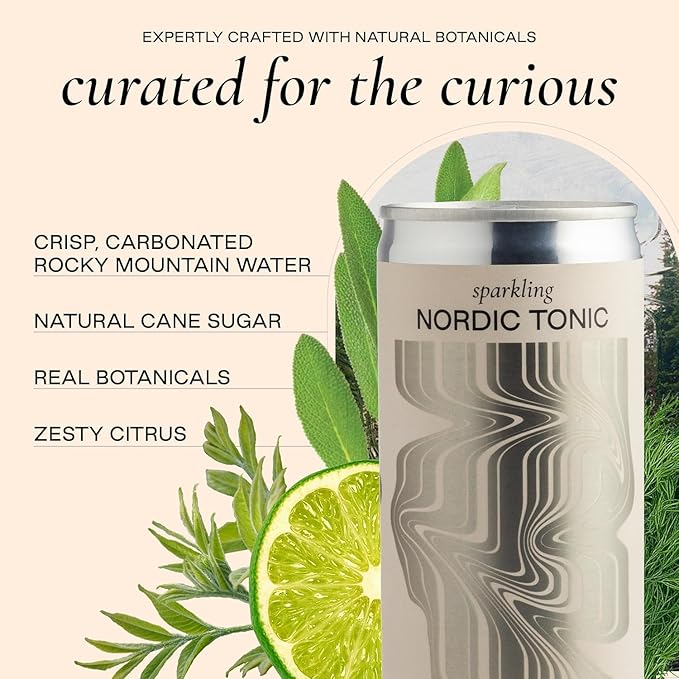 Strongwater Tonic Water Variety Pack (Pack of 12, 8.4 Fl Oz Each) - Includes Nordic Tonic, Indian & Spanish Tonic - Premium Craft Cocktail Mixers Sampler