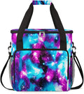 Funny Galaxy Coffee Maker Carring Bag Glitter Space Travel Storage Tote Bag Compatible with Keurig K-Mini or K-Mini Plus Portable Single Serve Coffee Brewer Case with Pockets for K-cup Pods
