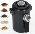 Coffee Canister, Airtight Stainless Steel Kitchen Food Storage Container With Spoon And Date Tracker, For Ground Coffee, Cereal, Bean, Tea,Sugar (black)