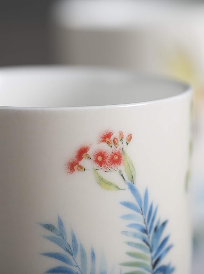 Maison d' Hermine Coffee Mug with Handles Fine Bone China Mugs Pack of Two Tea Cups for Hot Beverages Cappuccino Latte Home Restaurant Office Perfect for Gift (Tropiques, 15 Ounce)