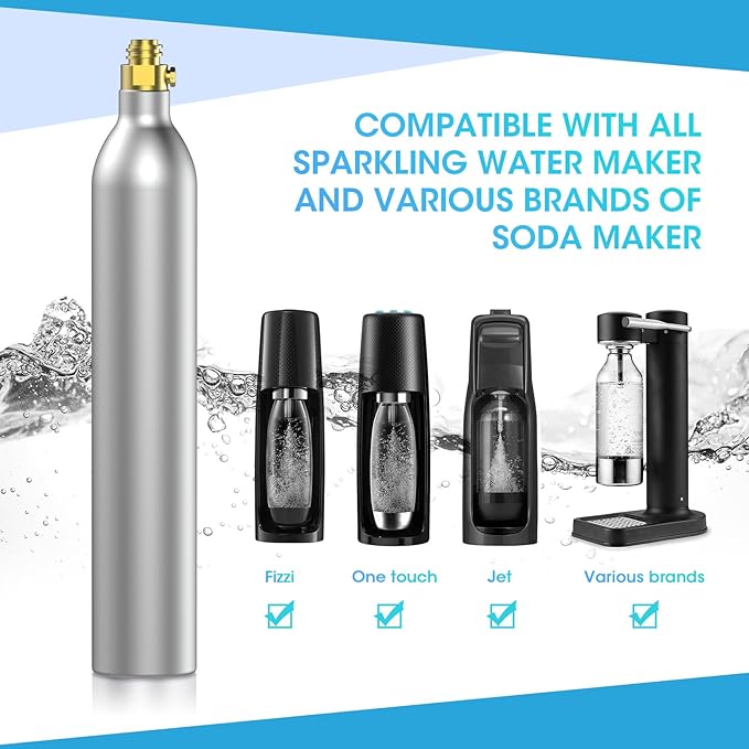 PA SONG 60L Co2 Carbonator Compatible with Sodastream Appliances [NOT FOR ART & TERRA],14.5oz, Set of 1